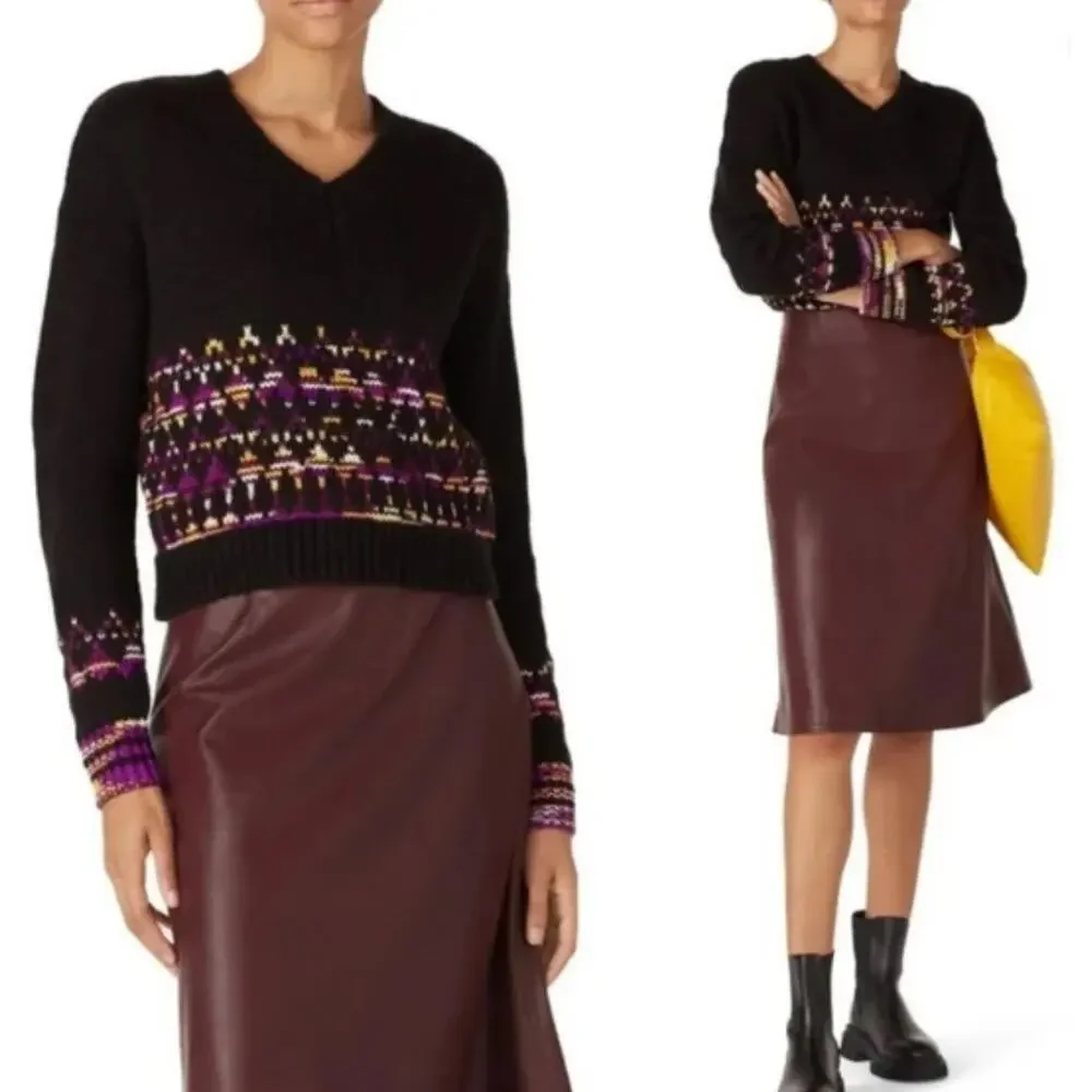 Scotch & Soda La Bande Maison Black Purple Fair Isle Wool Blend Sweater - Size S - Picture 14 of 14